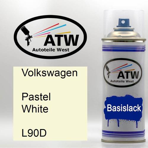 Volkswagen, Pastel White, L90D: 400ml Sprühdose, von ATW Autoteile West.